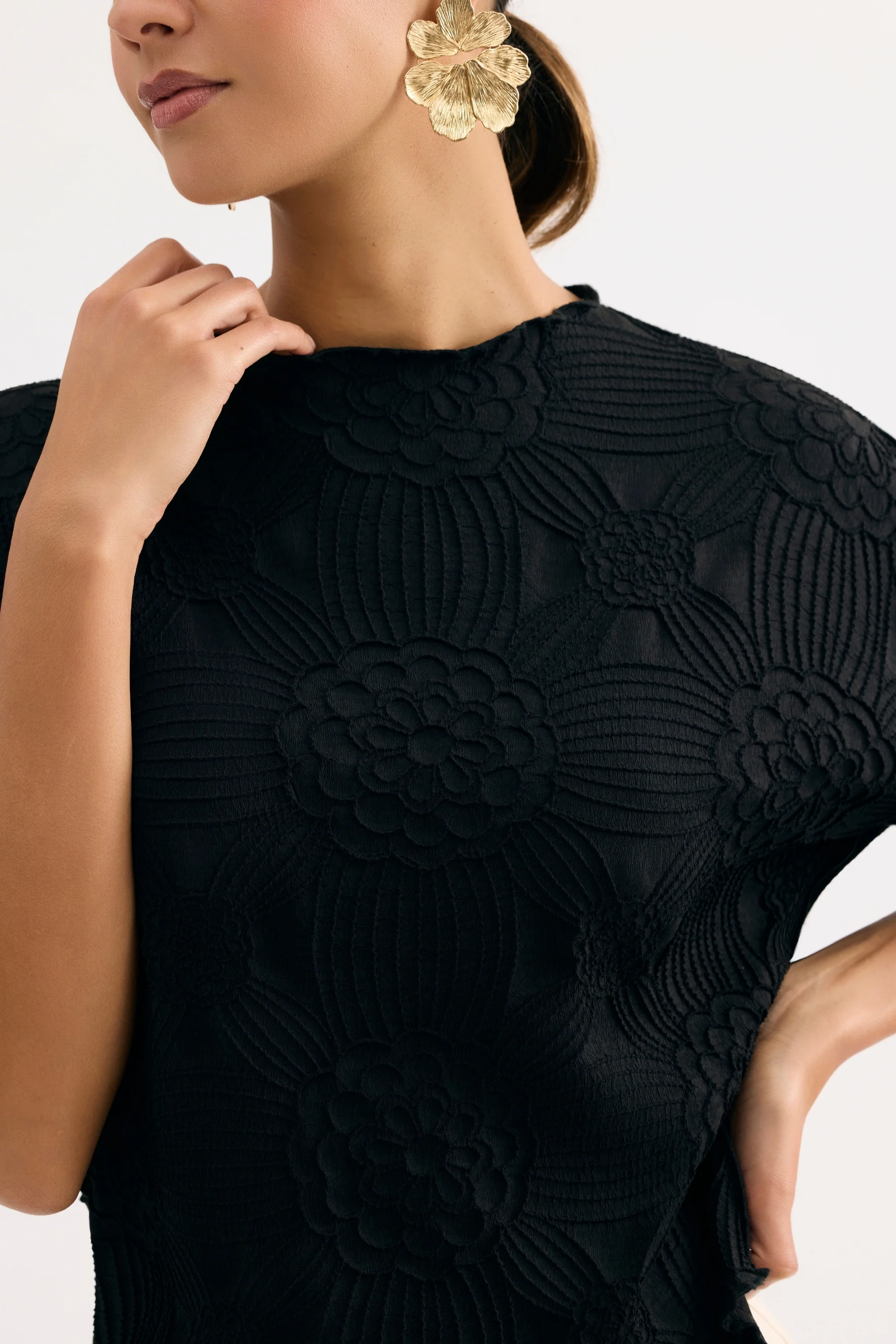 T-shirt texturé motif floral - Image 6