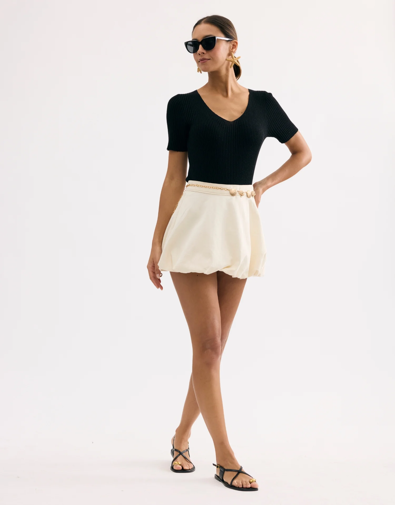 Top maille noir dos ajouré - Image 4