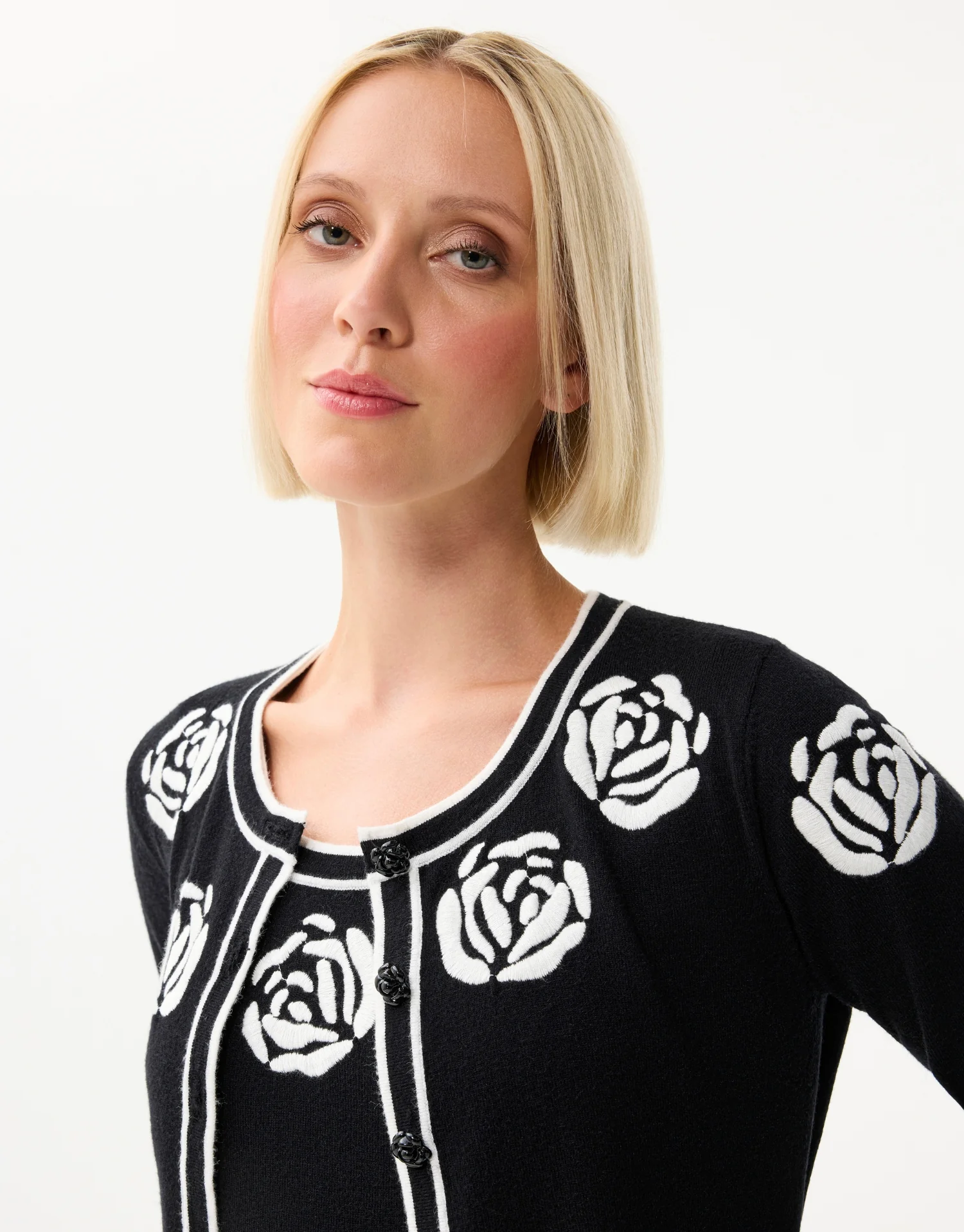 Twin-set à motifs roses - Image 4