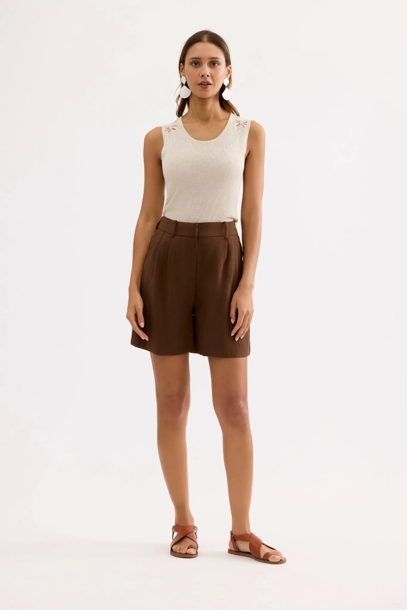 Twin-set écru maille et dentelle - Image 3