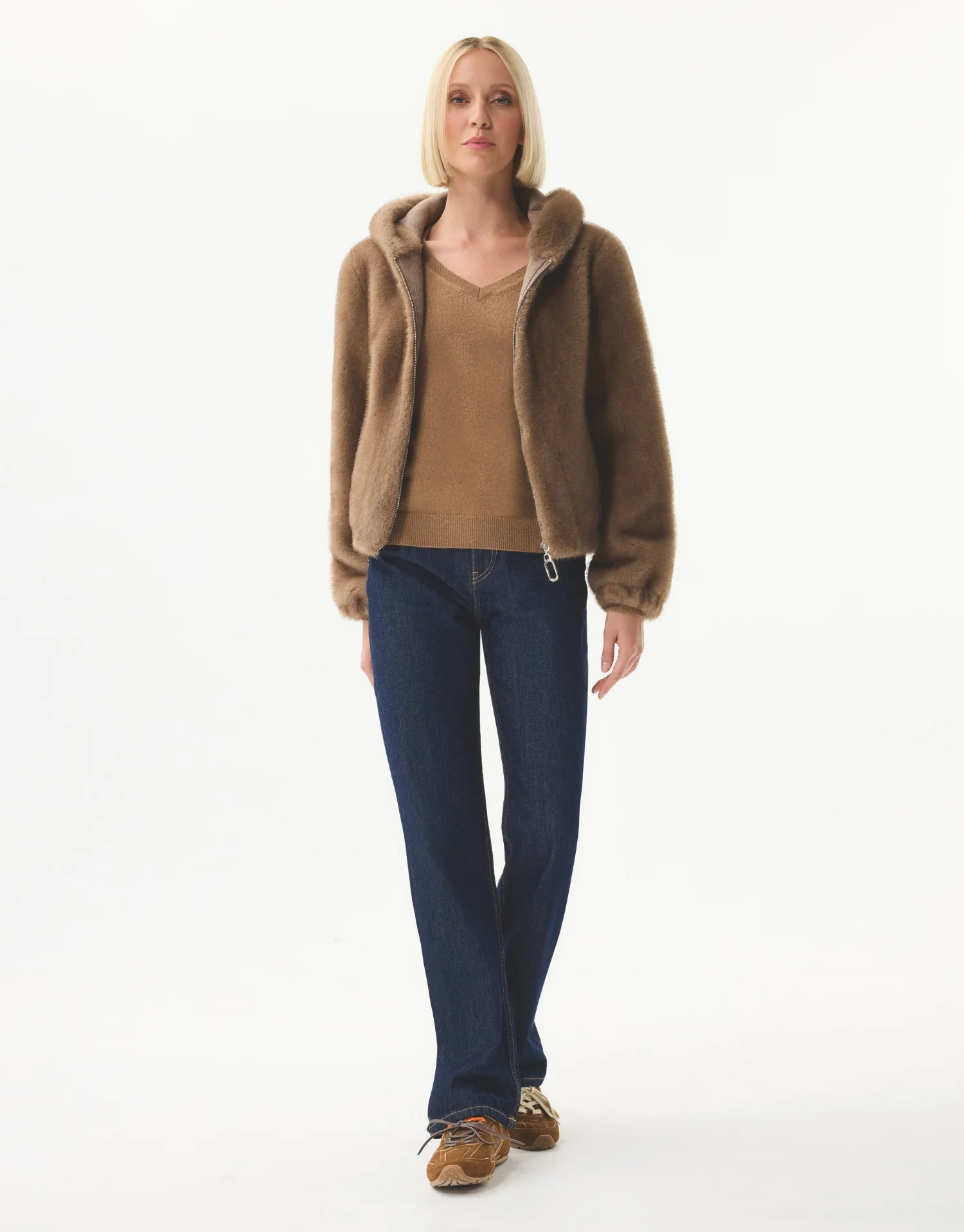 Veste à capuche en fausse fourrure - Image 3