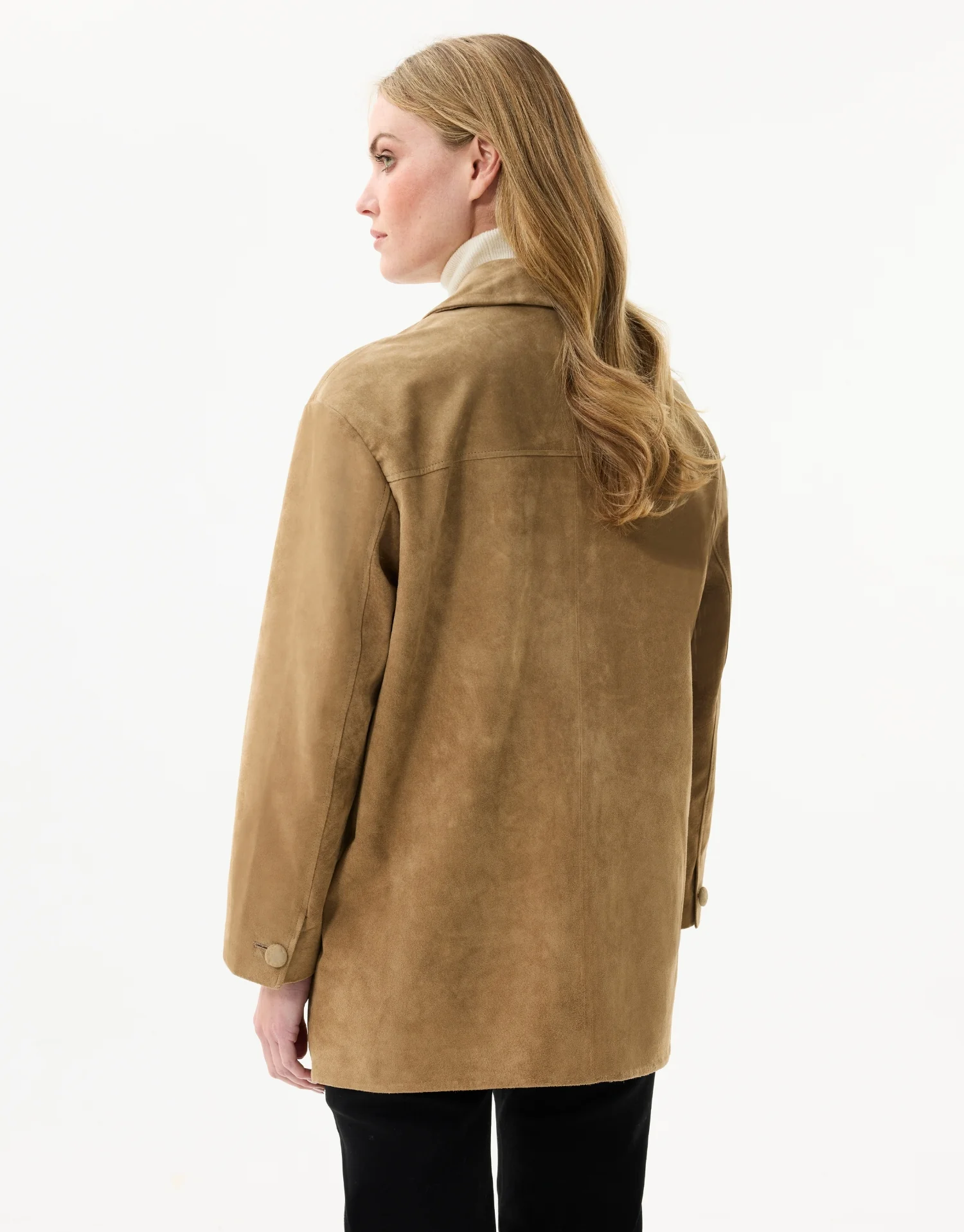 Veste en peau beige - Image 5