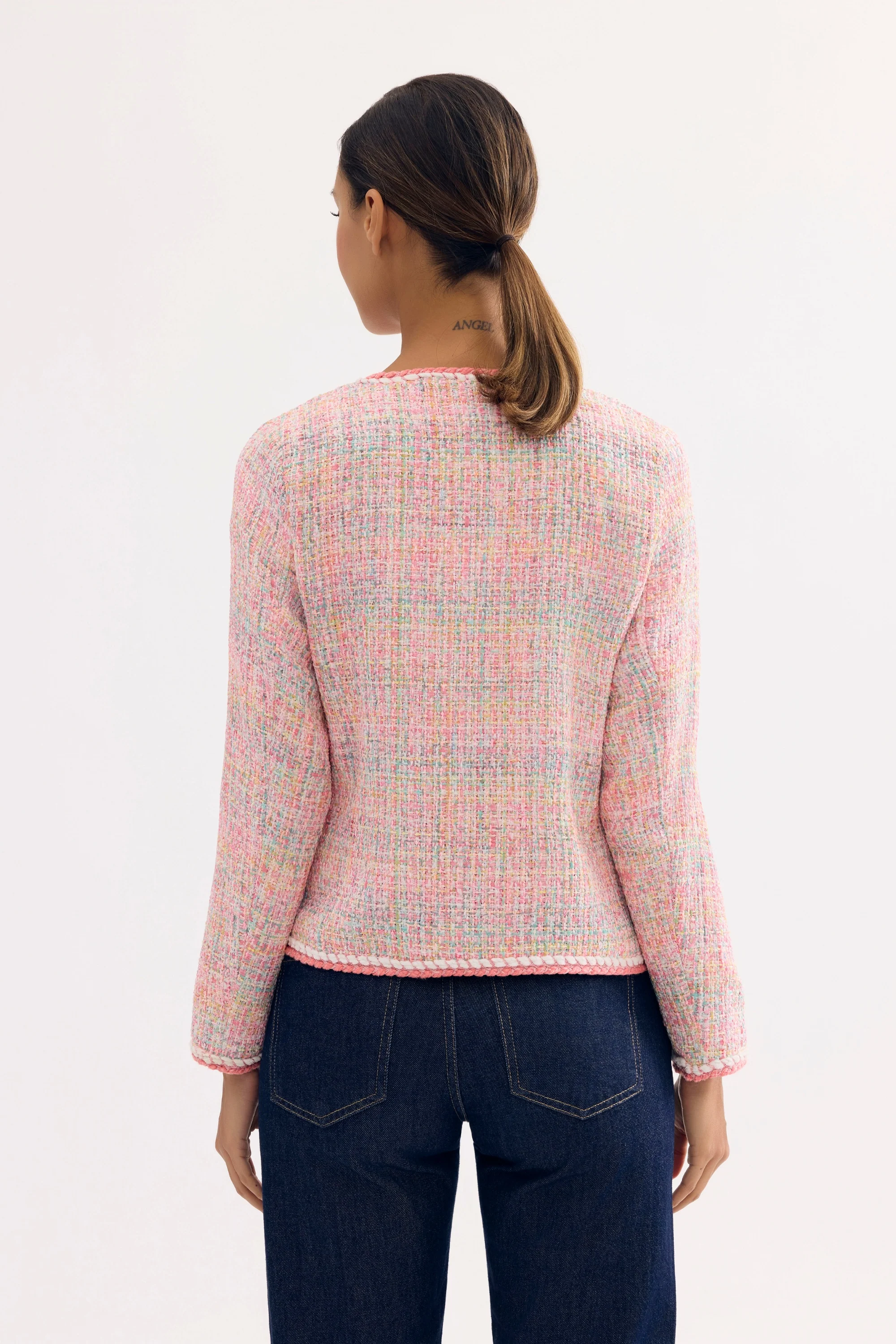 Veste en tweed rose pastel - Image 4