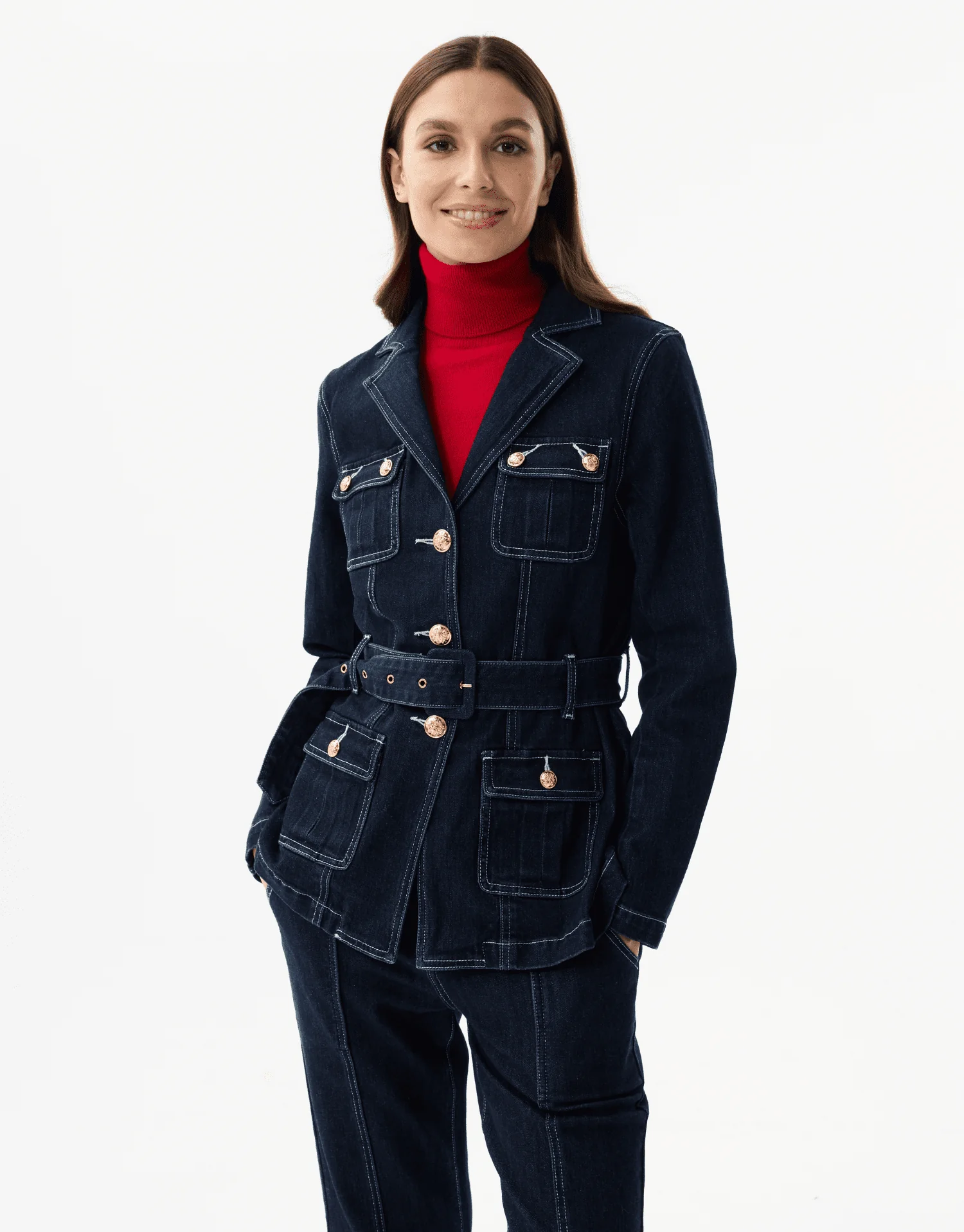 Veste denim ceinturée - Image 3