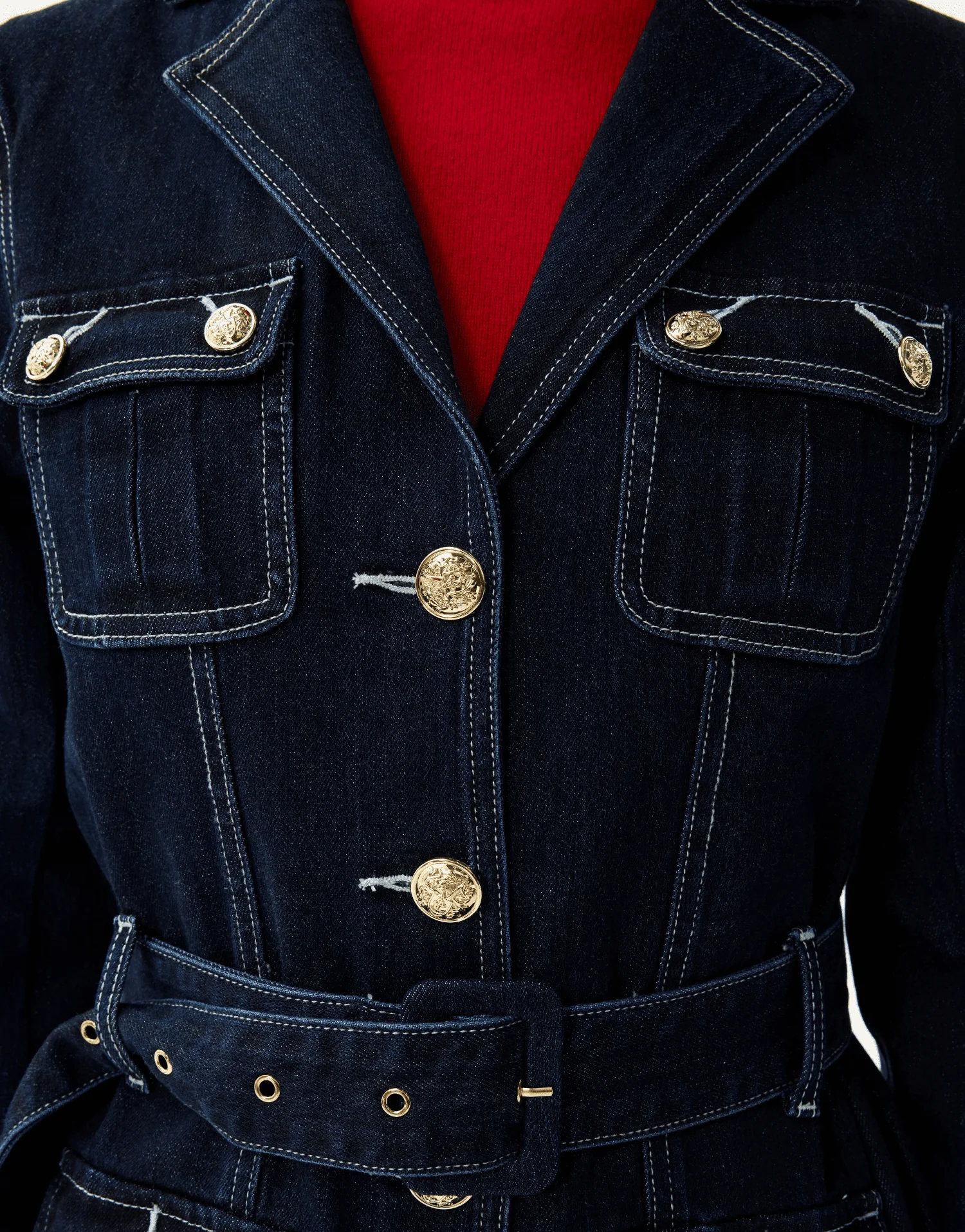 Veste denim ceinturée - Image 4