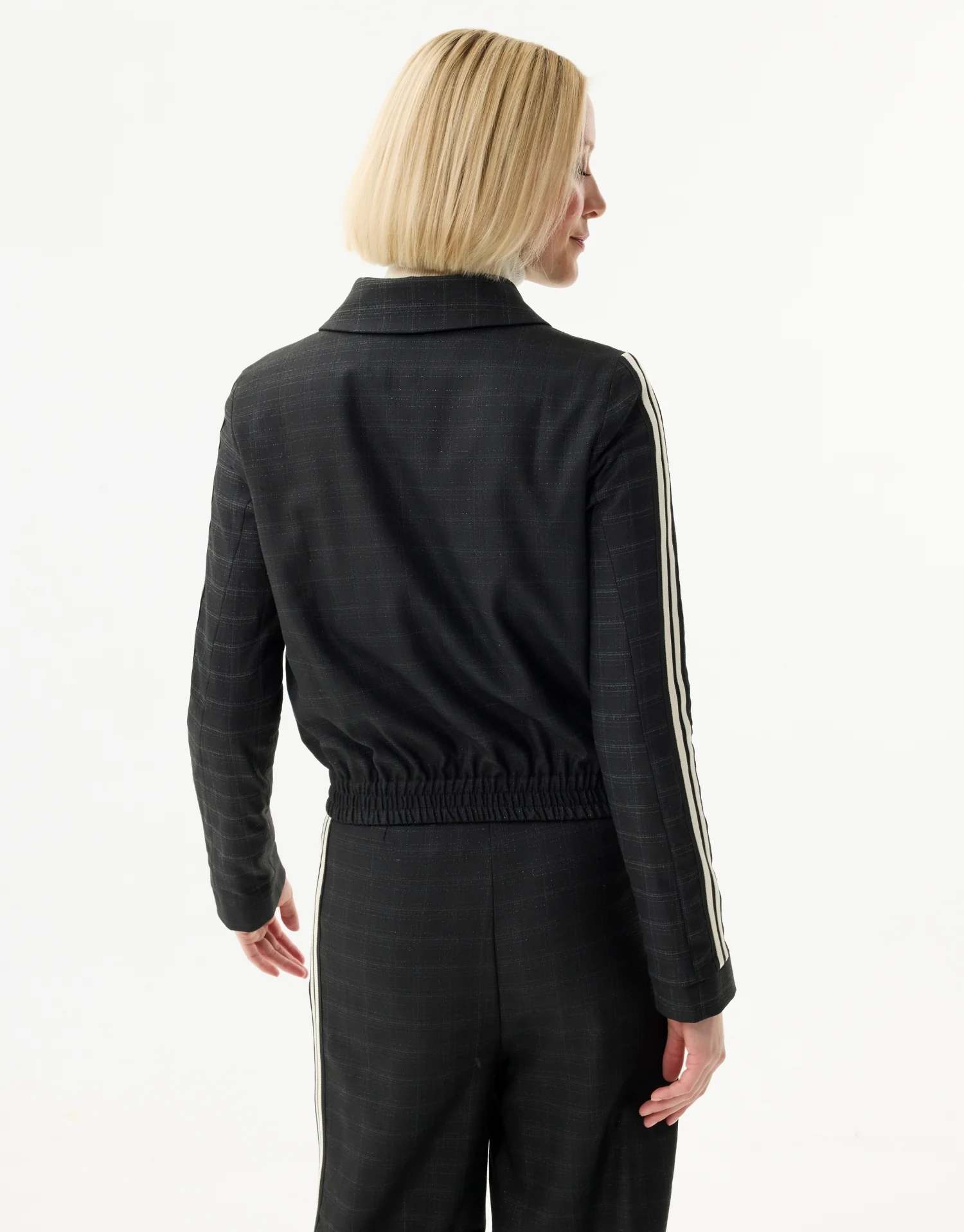 Veste zippée à carreaux discrets - Image 3